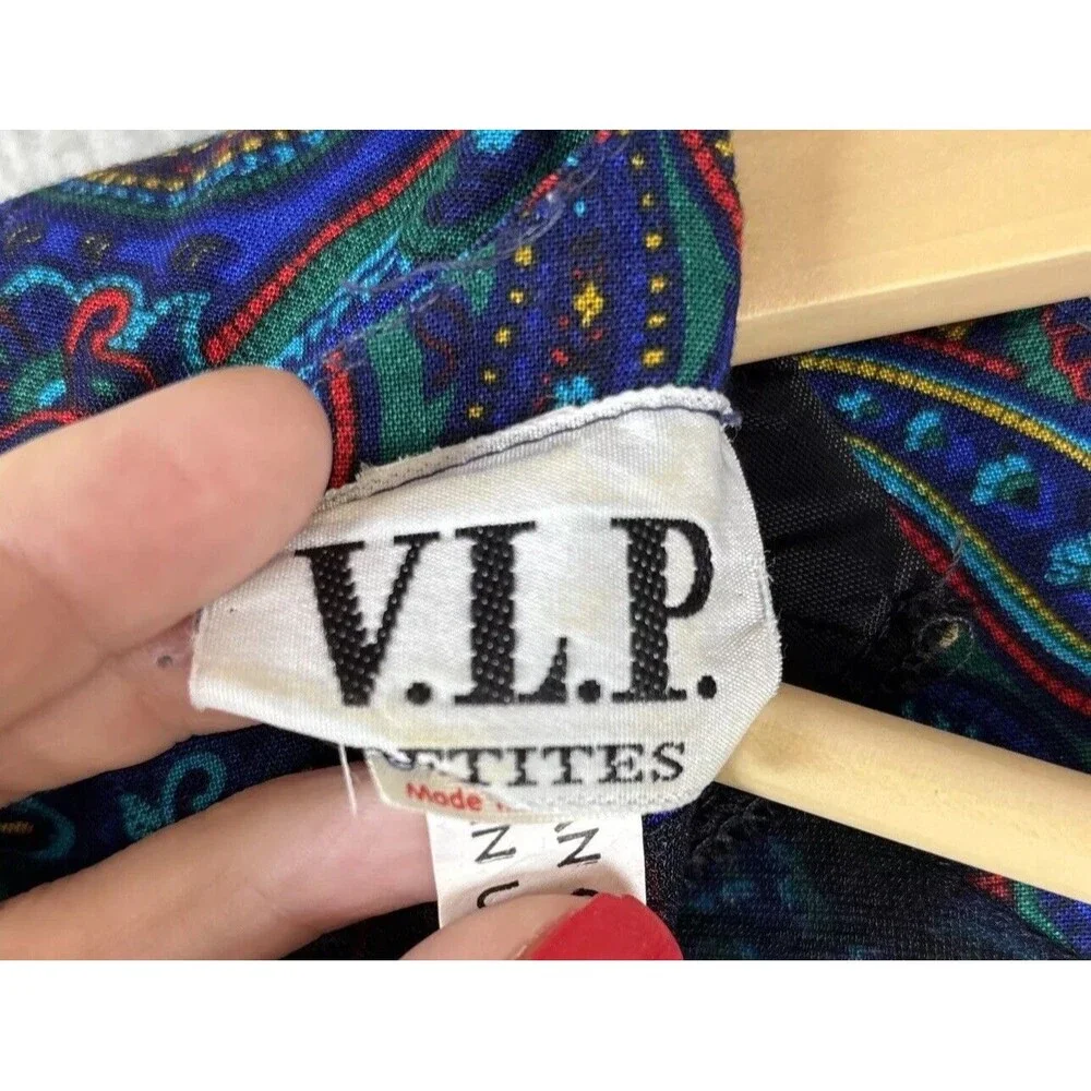70s‎ Dress M/L Hippy Paisley Vintage Floral Boho Maxi Long Sleeve Blue Purple